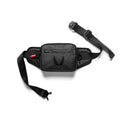 Flatlay Water Resistant Small Crossbody Bag in black, front view with strap