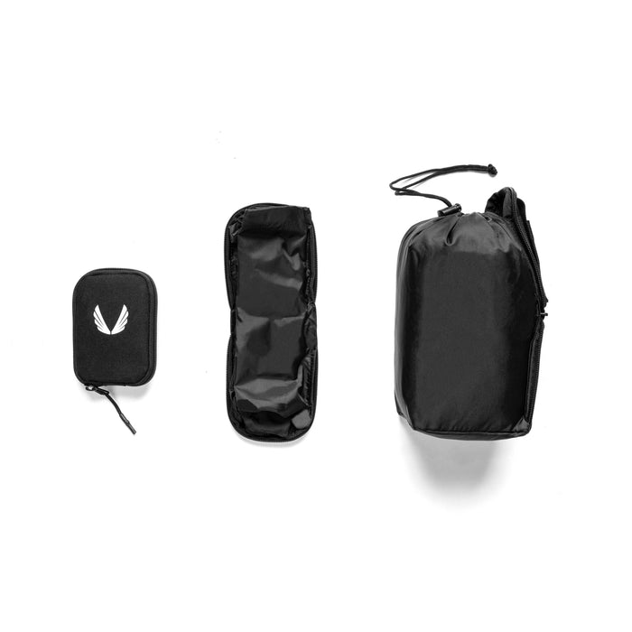 Flatlay of 0275 Modular Everyday Pack in black, three sizes displayed