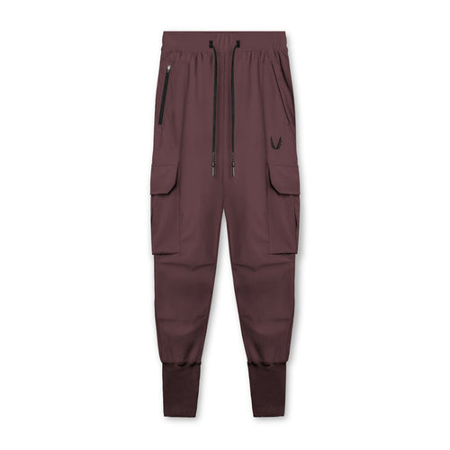 flatlay Tetra-Lite Cargo High Rib Jogger in faded plum, front view