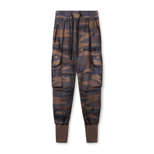 Flatlay of Tetra-Lite® Cargo High Rib Jogger in rust camo, front view
