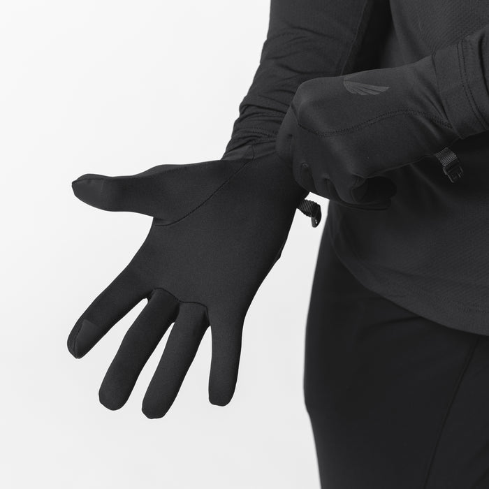 Aeroheat® Lightweight Gloves in black, worn on model's hand extended outward
