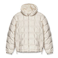 flatlay Weather-Ready Down Puffer Jacket in ivory cream, front view