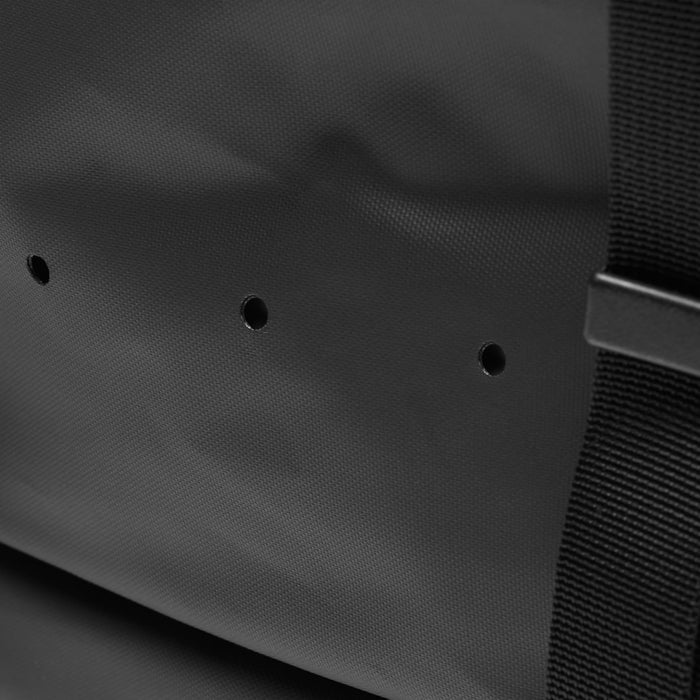 Flatlay Waterproof Large Travel Backpack in black, detail view