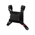 Flatlay Conditioning Chest Pack in black grid, front view