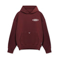 flatlay Tech-Terry Hoodie in crimson, front view