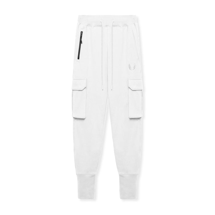 flatlay Tech-Terry Cargo High Rib Jogger in white, front view
