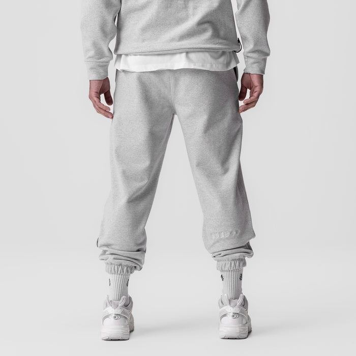 Tech-Terry Oversized Sweats in Heather Grey worn by model, back view