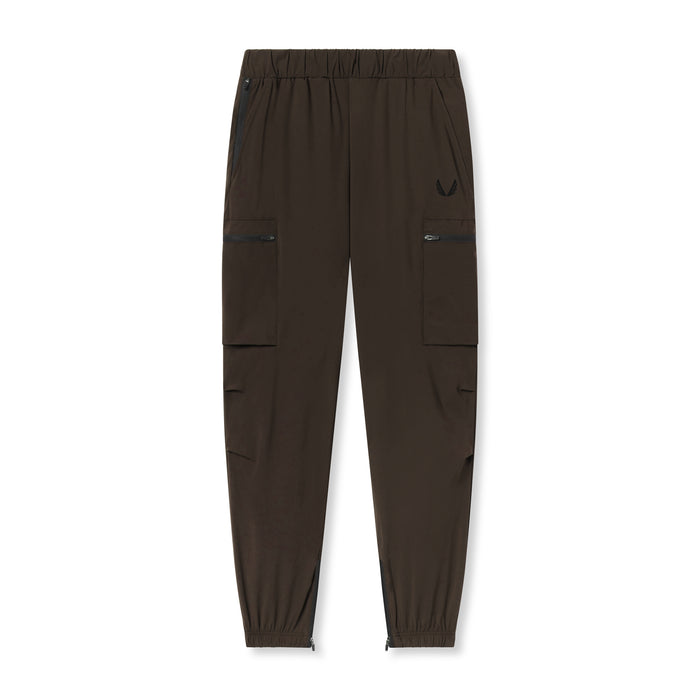 flatlay Tetra-Lite Standard Zip Jogger in dark earth, front view