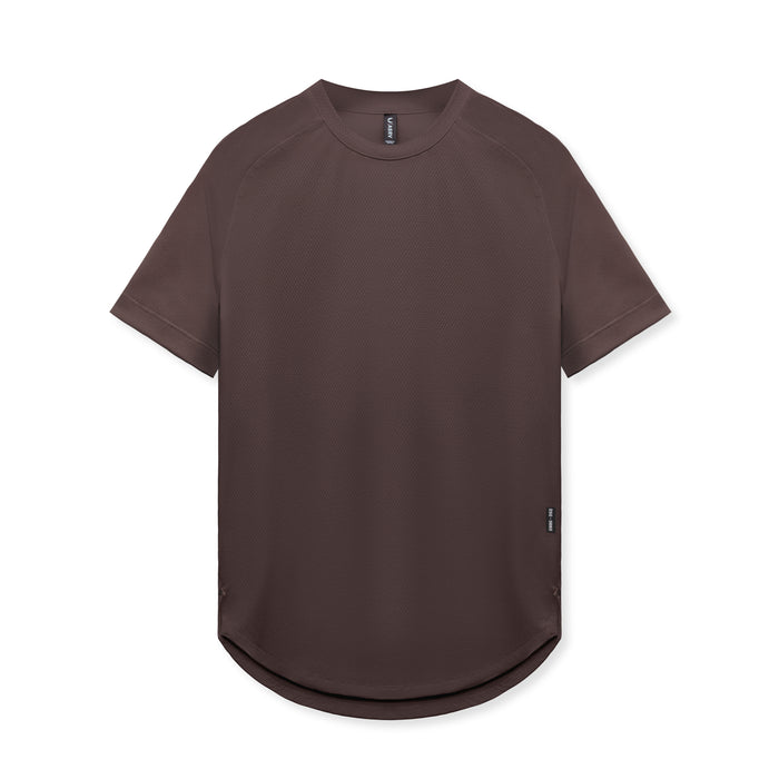 flatlay AeroSilver Established Tee in dark earth, front view