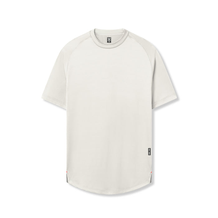 flatlay AeroSilver Established Tee in ivory cream, front view
