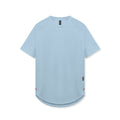 flatlay AeroSilver Established Tee in light sky blue, front view