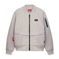 flatlay Kinterra Weatherproof Bomber Jacket in chai, front view