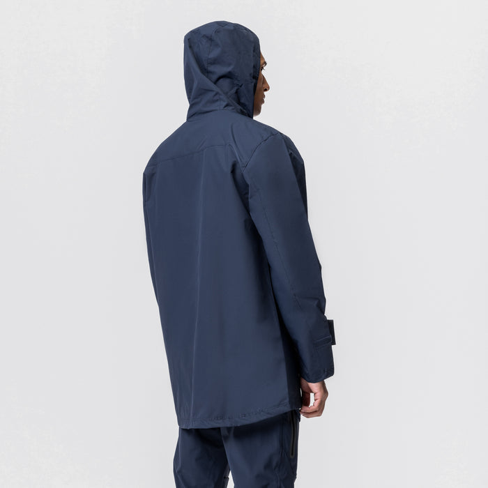 Hipora® Tech Parka in navy, rear view on model