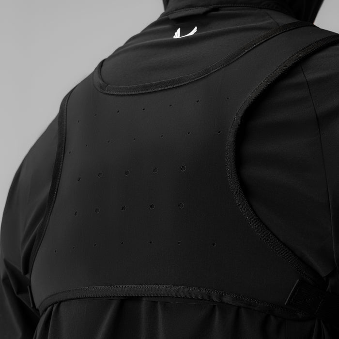 0711 Cordura Lightweight Chest Pack in Black Grid, back view on model