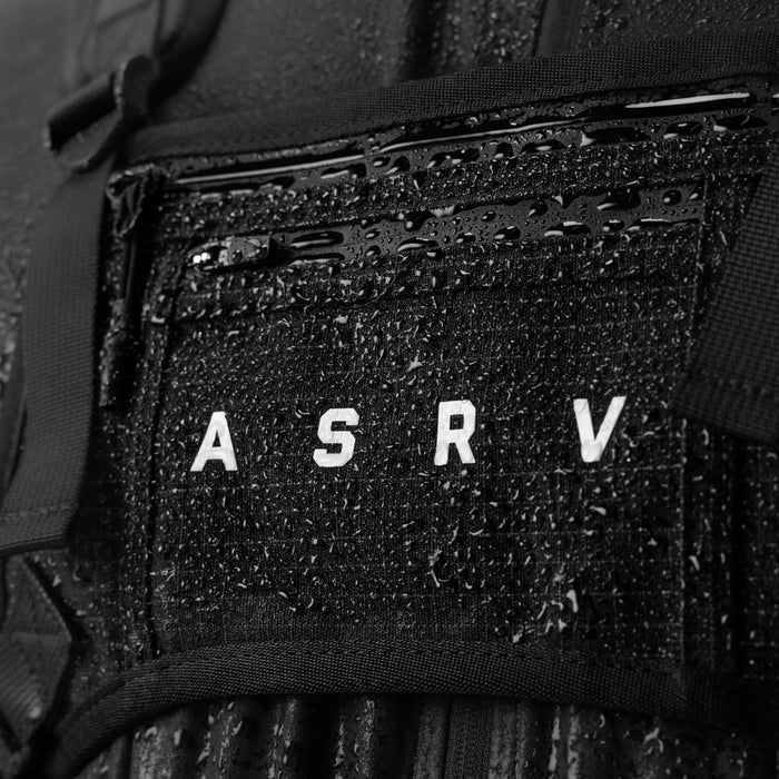 Flatlay 0711 Cordura® Lightweight Chest Pack in black, front view detail