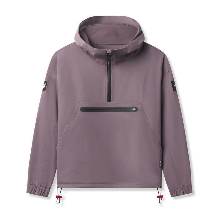 flatlay Weather-Ready Anorak Jacket in mauve/moonscape, front view with hood and chest pocket