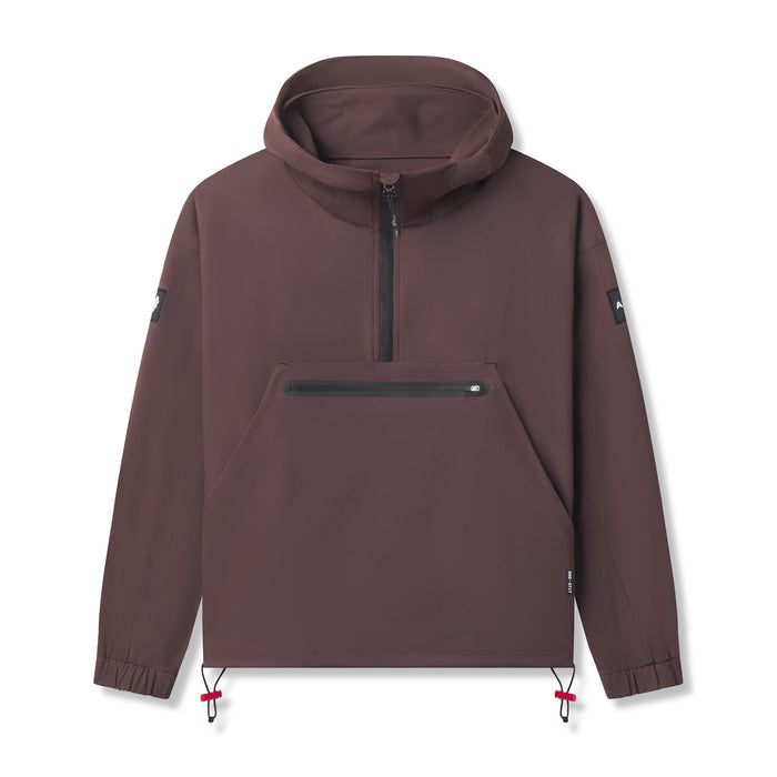 Flatlay of Weather-Ready Anorak Jacket in nightshade burgundy, front view