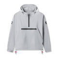 Flatlay of Weather-Ready Anorak Jacket in slate grey with black zipper and pocket details