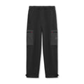 flatlay Tech-Terry Cinch Cargo Jogger in black, front view