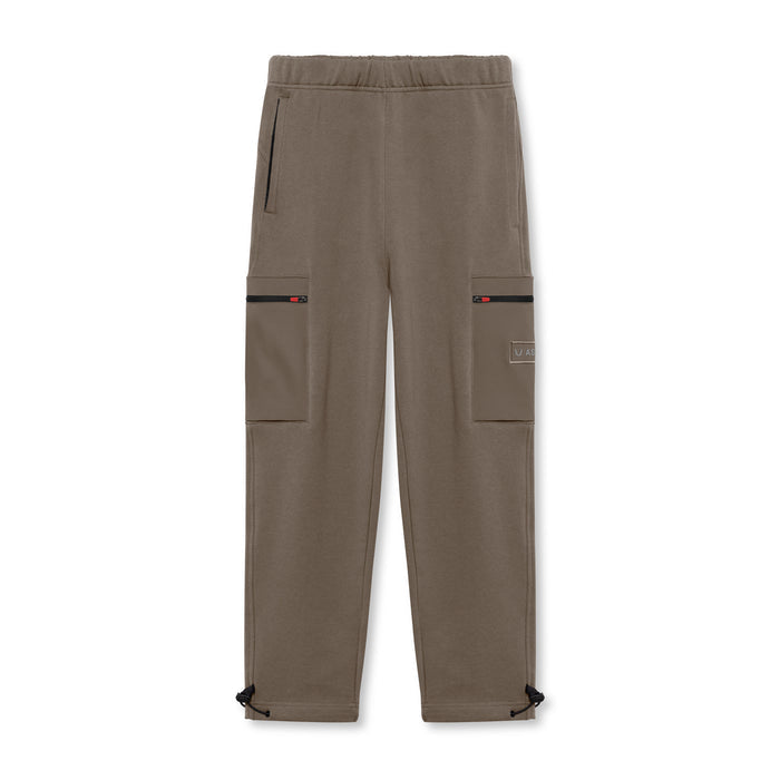 flatlay Tech-Terry Cinch Cargo Jogger in deep taupe, front view