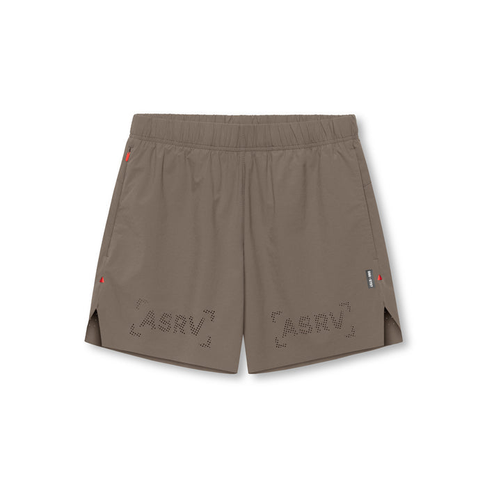 Flatlay of 0737 Ripstop 6" Perforated Short in deep taupe, front view