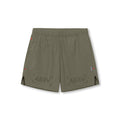 flatlay of 0737 Ripstop 6" Perforated Short in olive, front view