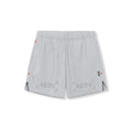 flatlay of 0737 Ripstop 6" Perforated Short in slate grey, front view