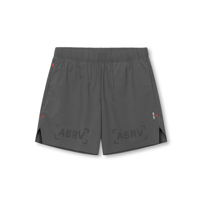 Flatlay of 0737 Ripstop 6" Perforated Short in space grey, front view
