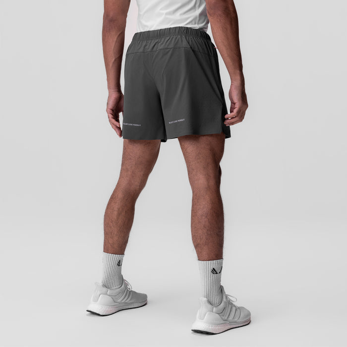 Ripstop 6" Perforated Short in space grey, worn by model, back view