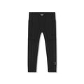 flatlay WarpFlexx® Side Pocket 3/4-Length Legging in black, front view