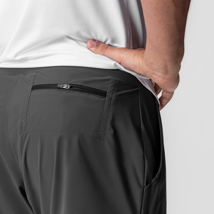 Tetra-Lite 5" Linerless Short in Space Grey, worn with back pocket detail visible