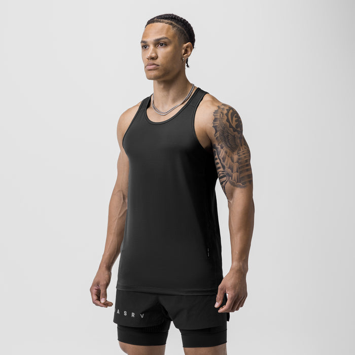AeroSilver Training Singlet in black worn by male model, front view