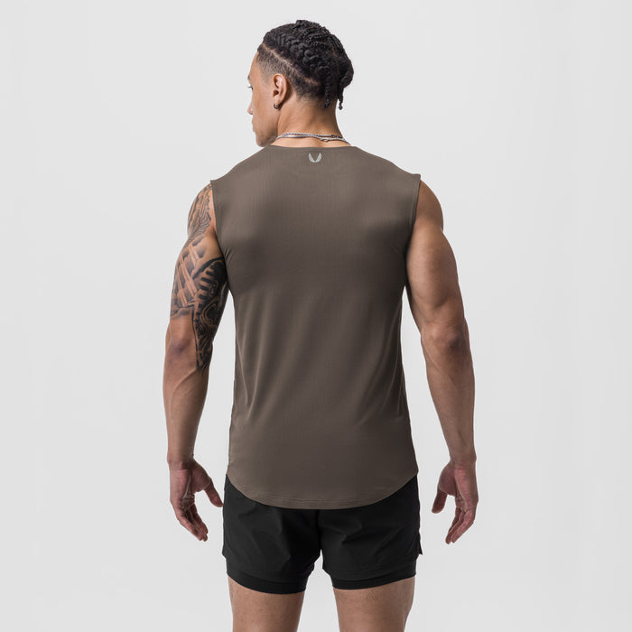 AeroSilver® Cutoff Tank in Deep Taupe, worn by male model, back view