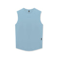 flatlay AeroSilver® Cutoff Tank in light sky blue, front view