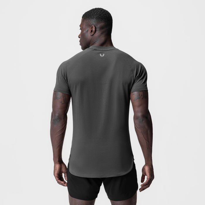 Supima® Established Tee in Space Grey, back view on model