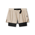 flatlay Ripstop 3" Belt Pack Short in beige and black, overhead view