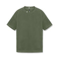 flatlay Tech Essential Relaxed Tee in faded olive, front view