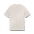flatlay Tech Essential Relaxed Tee in faded stone, front view