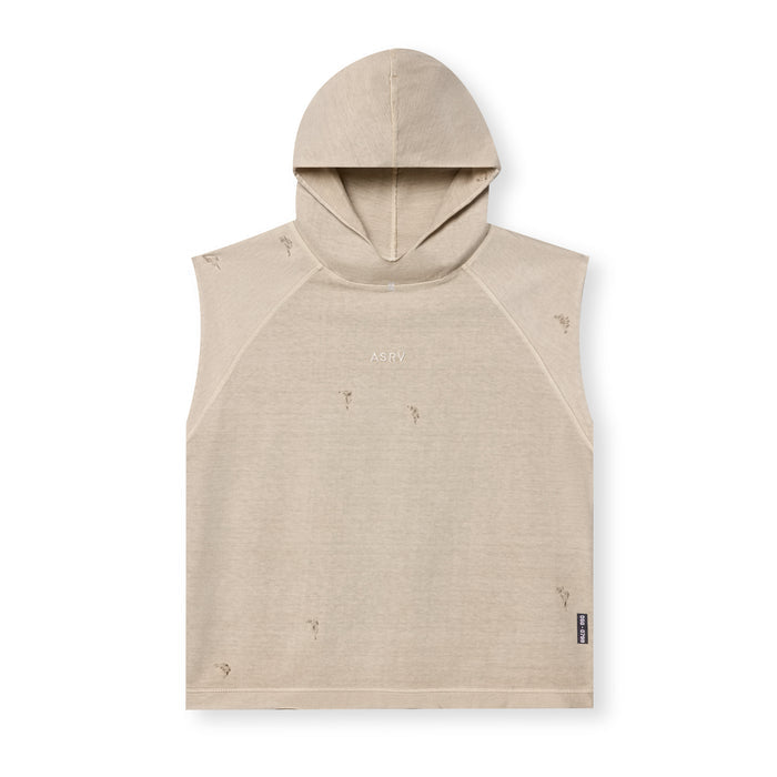 flatlay Tech Essential™ Cutoff Hoodie in faded beige, front view
