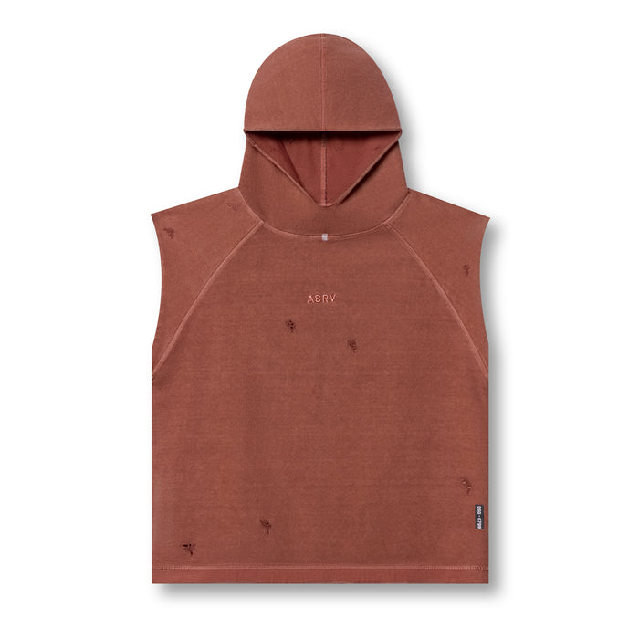 flatlay Tech Essential™ Cutoff Hoodie in faded brick, front view