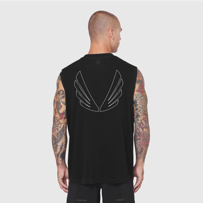 0807. Tech Essential™ Relaxed Cutoff - Black "Outline"