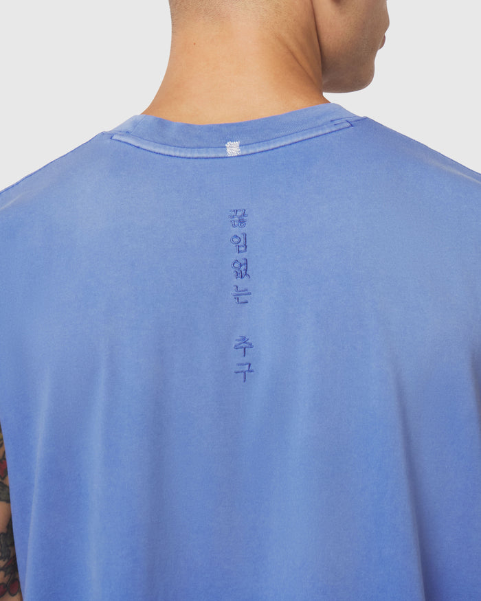 0807. Tech Essential™ Relaxed Cutoff - Electric Blue Sun Fade