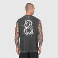 0807. Tech Essential™ Relaxed Cutoff - Faded Grey "Dragon"
