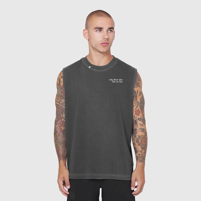 0807. Tech Essential™ Relaxed Cutoff - Faded Grey "Warrior"