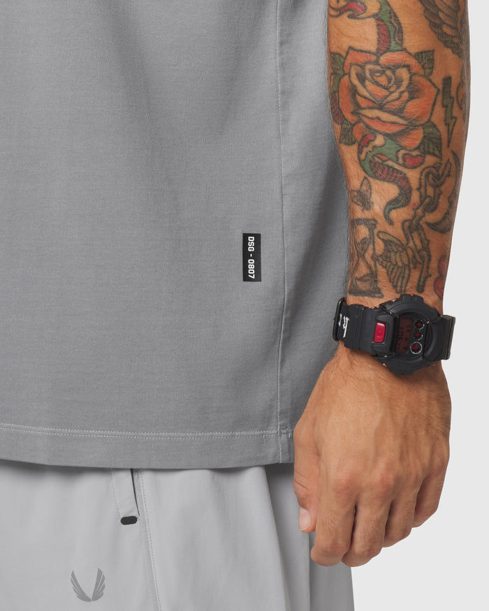 0807. Tech Essential™ Relaxed Cutoff - Slate Grey Sun Fade