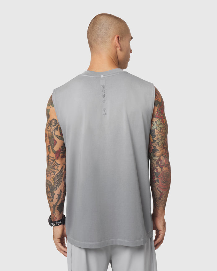0807. Tech Essential™ Relaxed Cutoff - Slate Grey Sun Fade