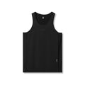 Flatlay of ASRV Supima® Mesh Panel Training Singlet in black, front view