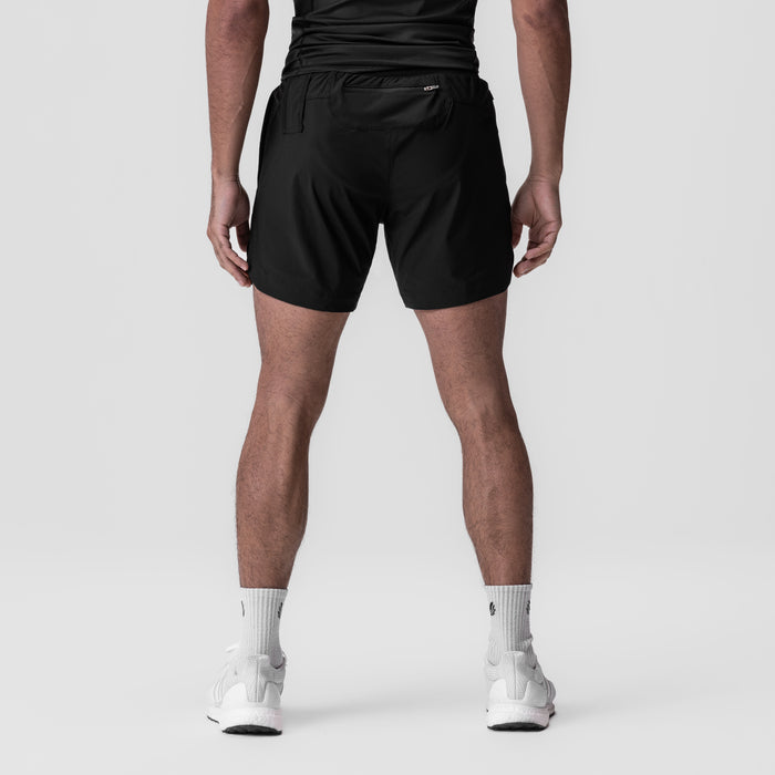 Tetra-Lite 7" Linerless Short in black, back view on model