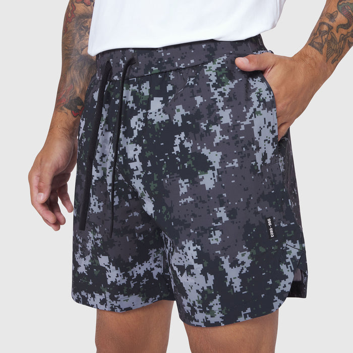 0823. Tetra-Lite® 7" Linerless Short - Pixel Camo "Wings"