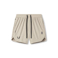 Flatlay of Tetra-Lite 7" Linerless Short in Sand Smoke with Wings logo, front view
